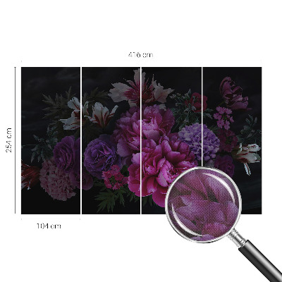 Carta da parati panoramica effetto 3D Eleganza floreale