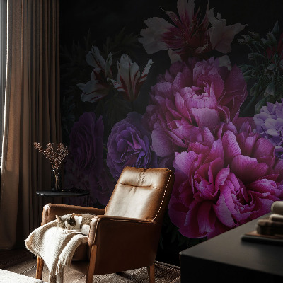 Carta da parati panoramica effetto 3D Eleganza floreale