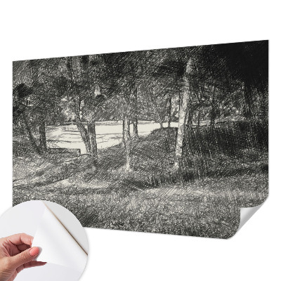 Carta da parati effetto profondità Un paesaggio tranquillo