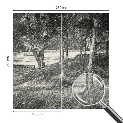 Carta da parati effetto profondità Un paesaggio tranquillo