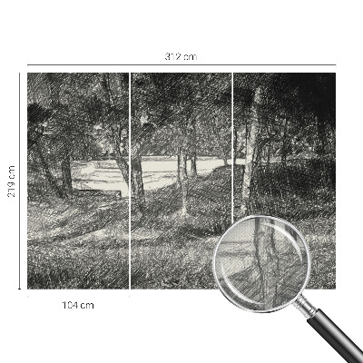 Carta da parati effetto profondità Un paesaggio tranquillo