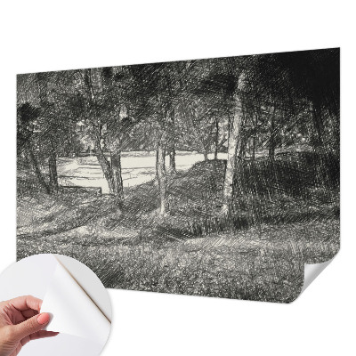 Carta da parati effetto profondità Un paesaggio tranquillo