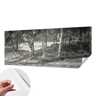 Carta da parati effetto profondità Un paesaggio tranquillo