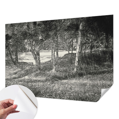 Carta da parati effetto profondità Un paesaggio tranquillo