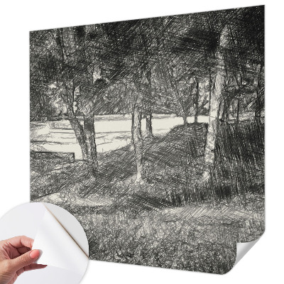 Carta da parati effetto profondità Un paesaggio tranquillo