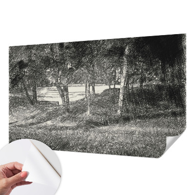 Carta da parati effetto profondità Un paesaggio tranquillo