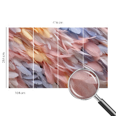 Fotomurale per bambini Piume pastello