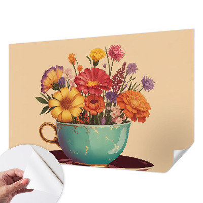 Carta da parati panoramica effetto 3D Un bouquet colorato