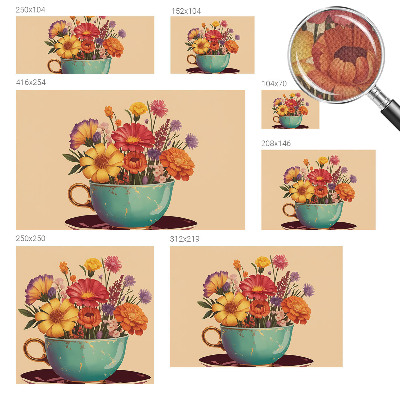 Carta da parati panoramica effetto 3D Un bouquet colorato