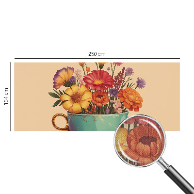 Carta da parati panoramica effetto 3D Un bouquet colorato