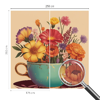 Carta da parati panoramica effetto 3D Un bouquet colorato