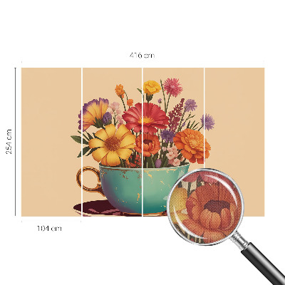 Carta da parati panoramica effetto 3D Un bouquet colorato