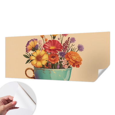 Carta da parati panoramica effetto 3D Un bouquet colorato