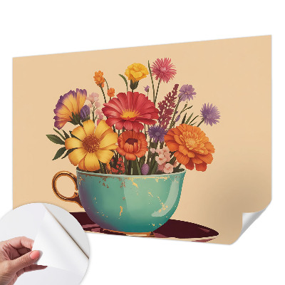 Carta da parati panoramica effetto 3D Un bouquet colorato