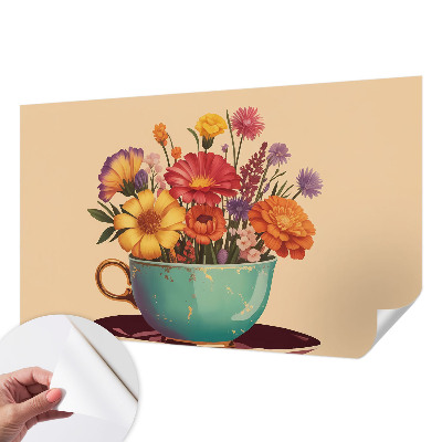 Carta da parati panoramica effetto 3D Un bouquet colorato