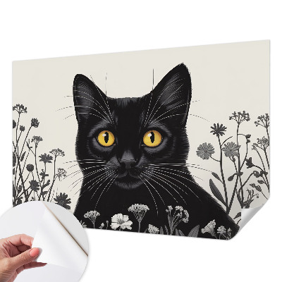 Carta da parati effetto profondità Fiori per gatti