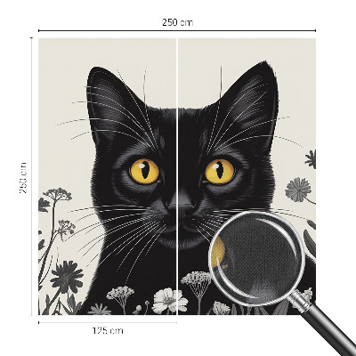 Carta da parati effetto profondità Fiori per gatti