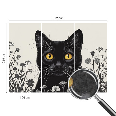 Carta da parati effetto profondità Fiori per gatti
