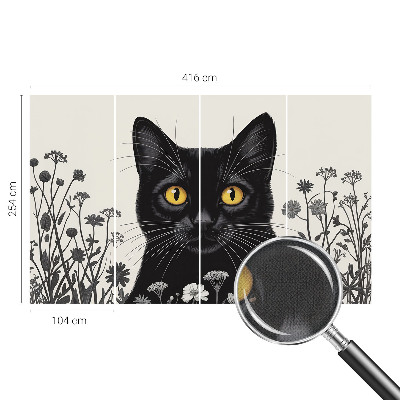 Carta da parati effetto profondità Fiori per gatti