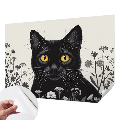 Carta da parati effetto profondità Fiori per gatti