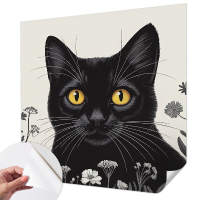 Carta da parati effetto profondità Fiori per gatti