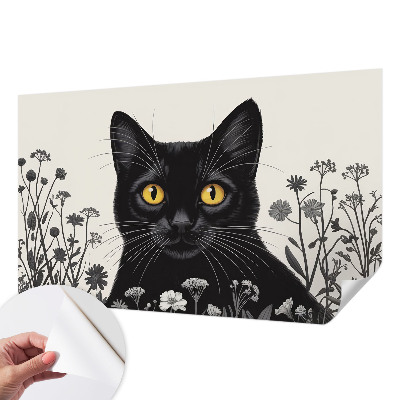 Carta da parati effetto profondità Fiori per gatti