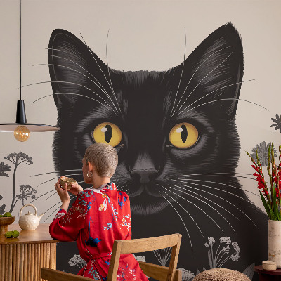 Carta da parati effetto profondità Fiori per gatti