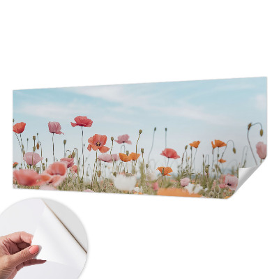 Carta da parati cameretta fiori di papavero