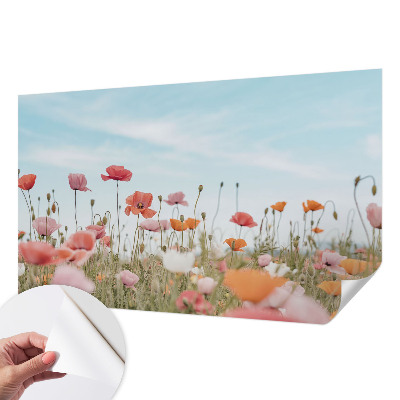 Carta da parati cameretta fiori di papavero
