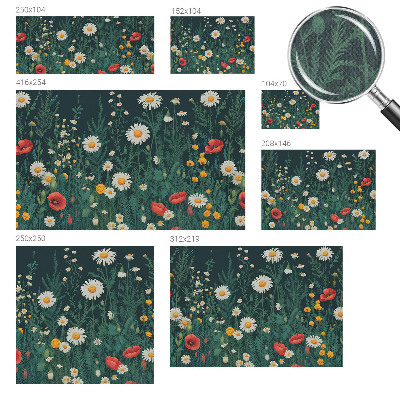 Carta da parati panoramica effetto 3D Fiori selvatici