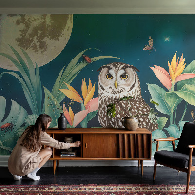 Carta da parati cameretta Safari lunare