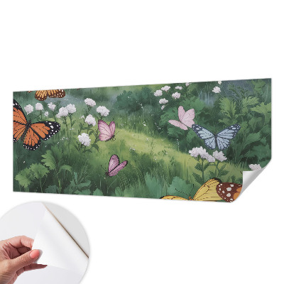Carta da parati 3D Farfalle nel prato