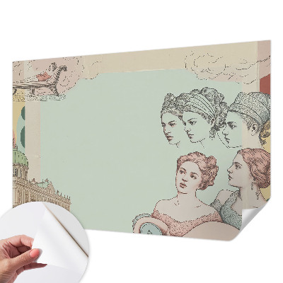 Carta da parati per cameretta Collage classico
