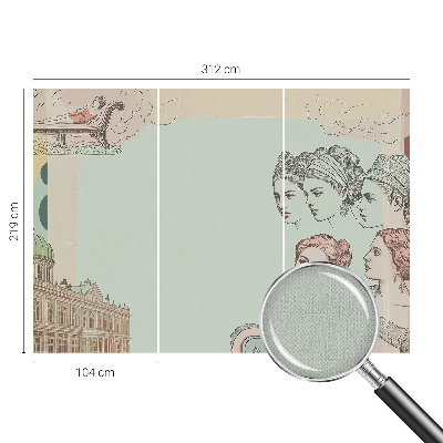 Carta da parati per cameretta Collage classico
