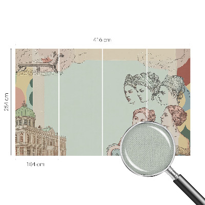 Carta da parati per cameretta Collage classico