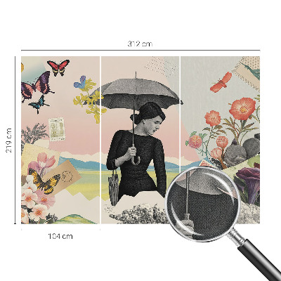 Carta da parati 3D Collage romantico