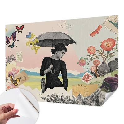 Carta da parati 3D Collage romantico