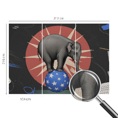 Carta da parati cameretta elefante da circo