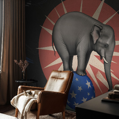 Carta da parati cameretta elefante da circo