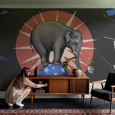 Carta da parati cameretta elefante da circo