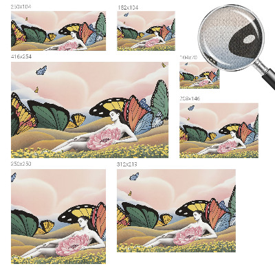 Carta da parati per cameretta Prato delle farfalle