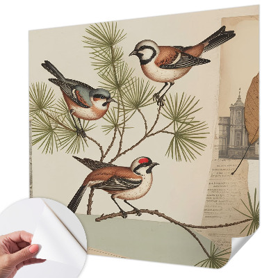 Fotomurale per bambini collage di uccelli