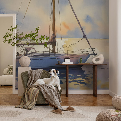 Fotomurale 3D Barca a vela Ovest