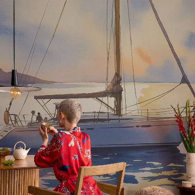 Fotomurale 3D Barca a vela Ovest