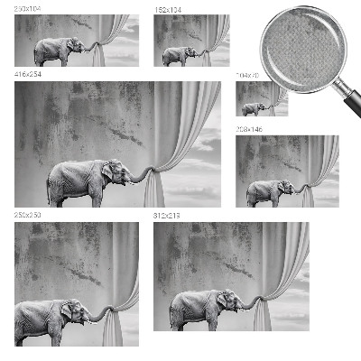 Fotomurale effetto 3D elefante surrealista