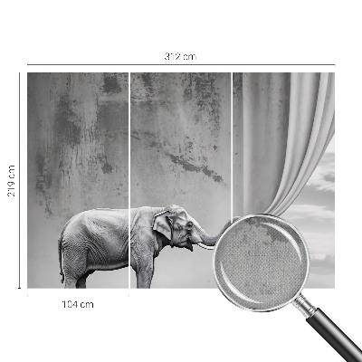 Fotomurale effetto 3D elefante surrealista