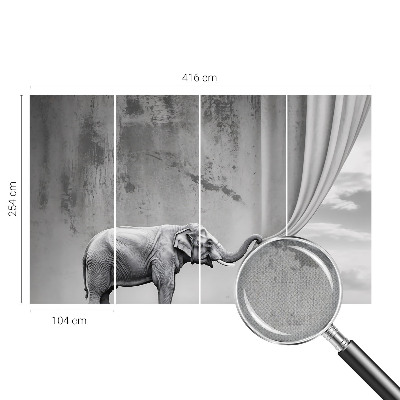 Fotomurale effetto 3D elefante surrealista