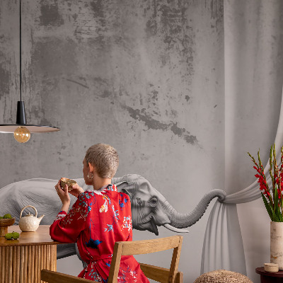 Fotomurale effetto 3D elefante surrealista