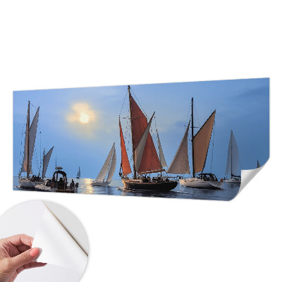 Carta da parati panoramica effetto 3D Avventura in barca a vela