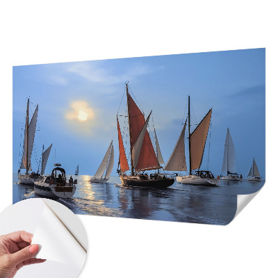Carta da parati panoramica effetto 3D Avventura in barca a vela